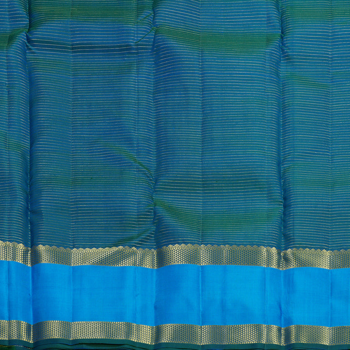 Hayagrivas Handloom Mayilkazhuthu Kanjivaram Silk Saree with Aqua Blue Border KBF656G19-9