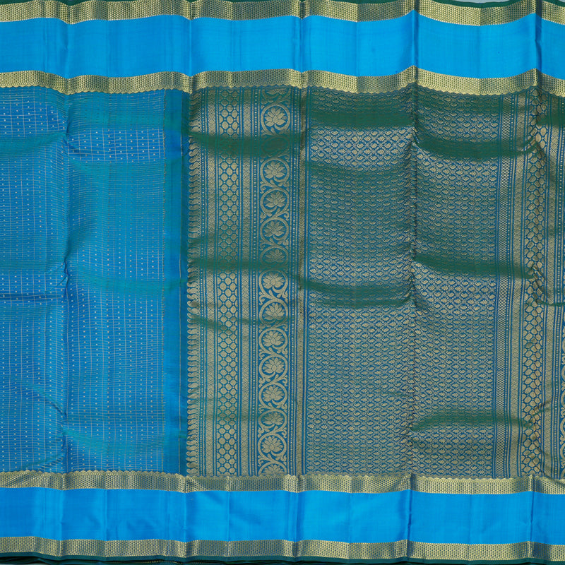 Hayagrivas Handloom Mayilkazhuthu Kanjivaram Silk Saree with Aqua Blue Border KBF656G19-9