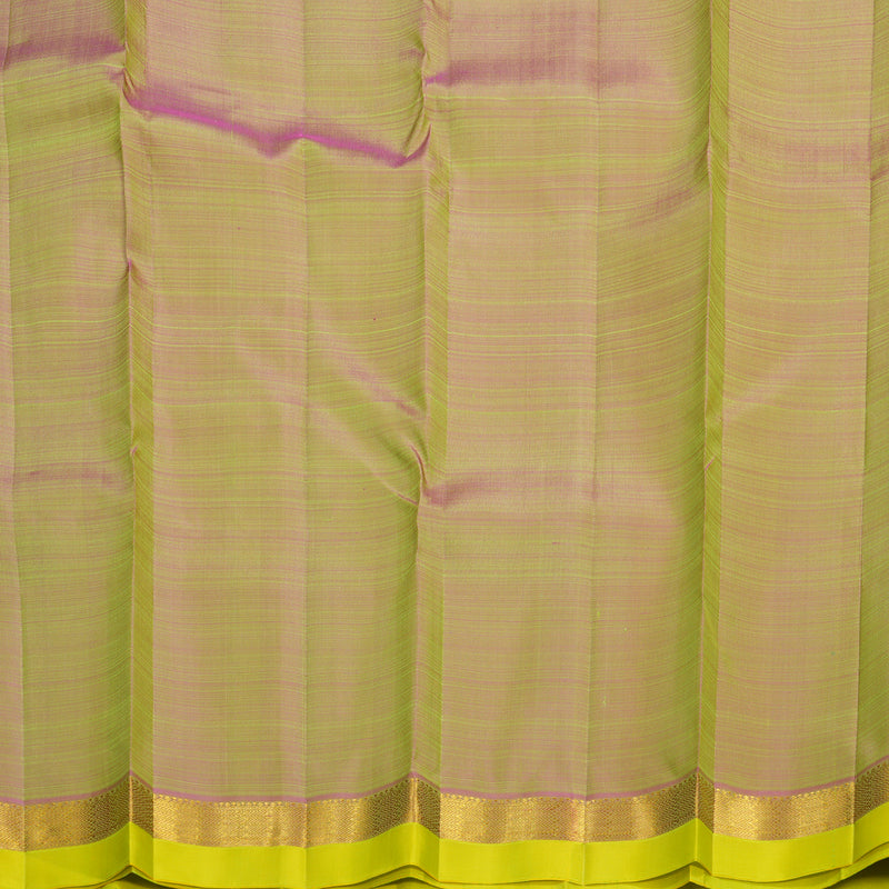 Hayagrivas Handloom Parrot Green Kanjivaram Silk Saree with Lime Green Border KBF656G2-1