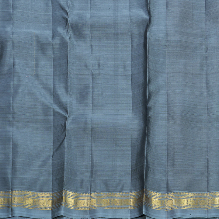 Hayagrivas Handloom Bottle Green Kanjivaram Silk Saree with Grey Border KBF656G2-3