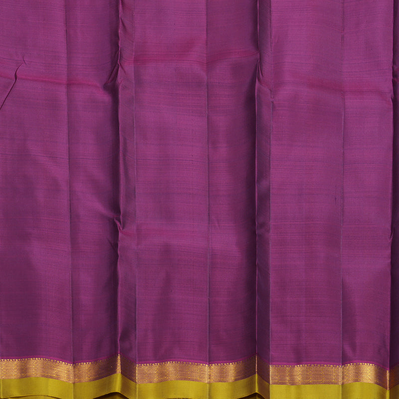Hayagrivas Handloom Deep Peacock Green Kanjivaram Silk Saree with Lime Green Border KBF656G2-4