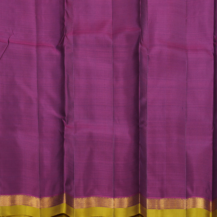 Hayagrivas Handloom Deep Peacock Green Kanjivaram Silk Saree with Lime Green Border KBF656G2-4