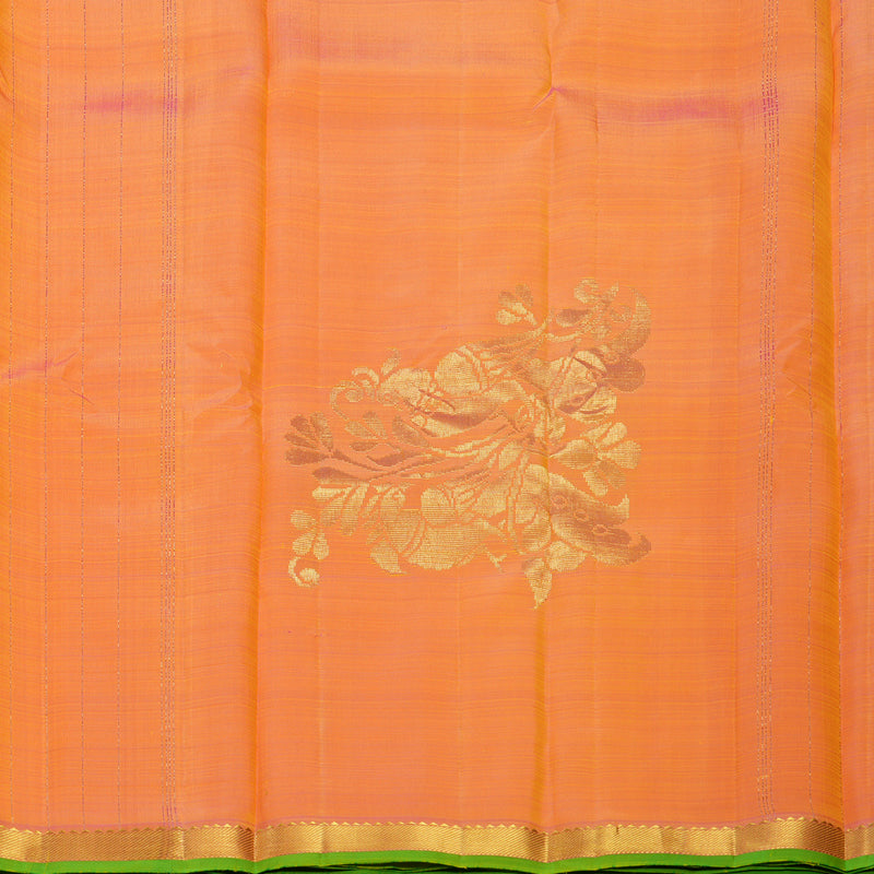 Hayagrivas Handloom Yellow Kanjivaram Silk Saree with Onion Pink Border KBF656G3-2