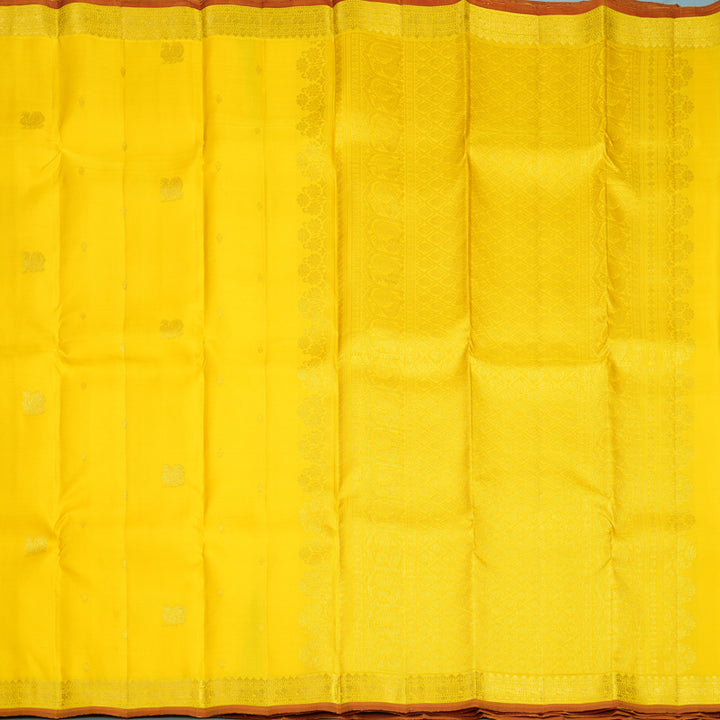 Hayagrivas Handloom Yellow Kanjivaram Silk Saree KBF656G5-1