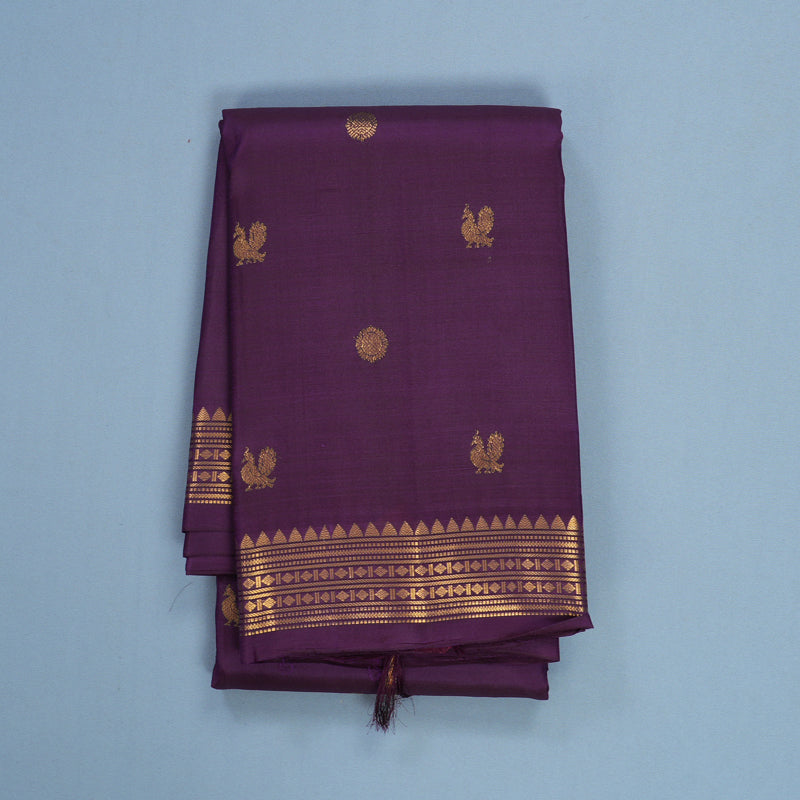 Hayagrivas Handloom Purple Kanjivaram Silk Saree KBF656G5-10