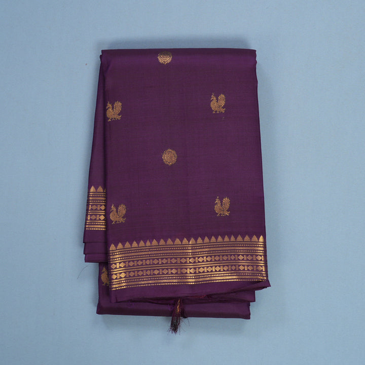 Hayagrivas Handloom Purple Kanjivaram Silk Saree KBF656G5-10