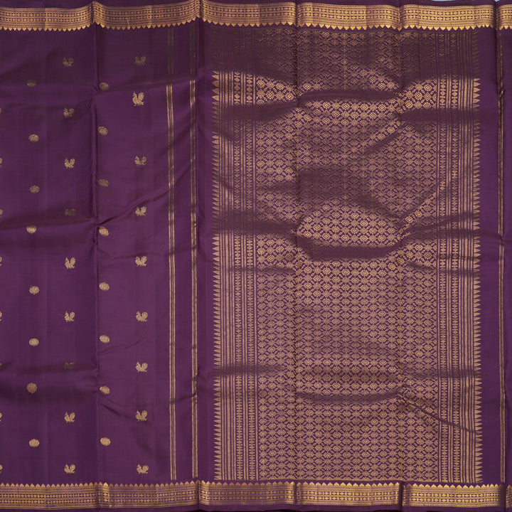 Hayagrivas Handloom Purple Kanjivaram Silk Saree KBF656G5-10