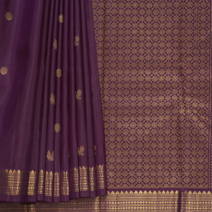 Hayagrivas Handloom Purple Kanjivaram Silk Saree KBF656G5-10