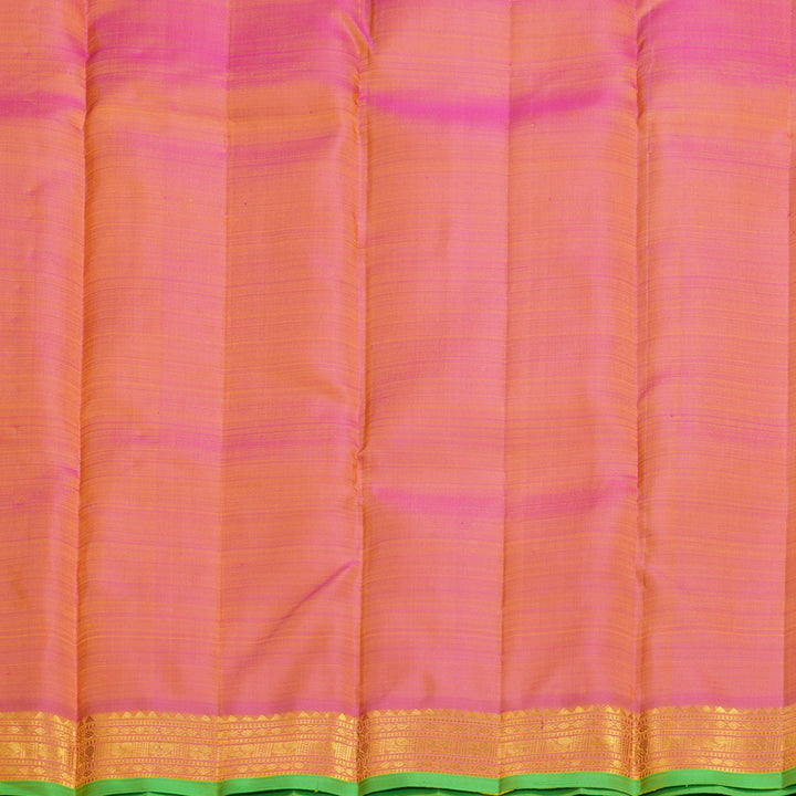 Hayagrivas Handloom Yellow Kanjivaram Silk Saree with Pink Border KBF656G5-4