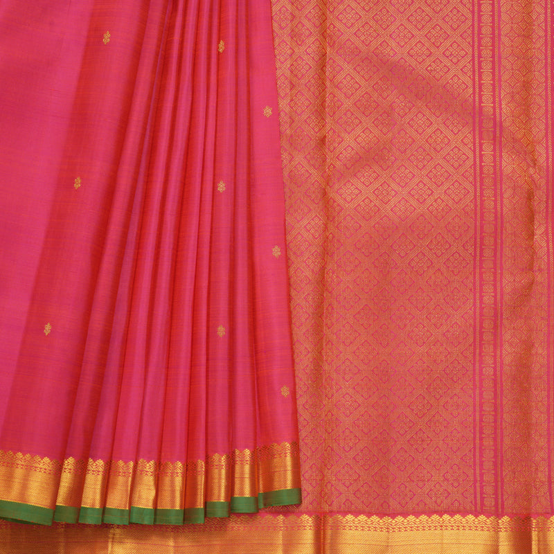Hayagrivas Handloom Pink Kanjivaram Silk Saree KBF656G5-8