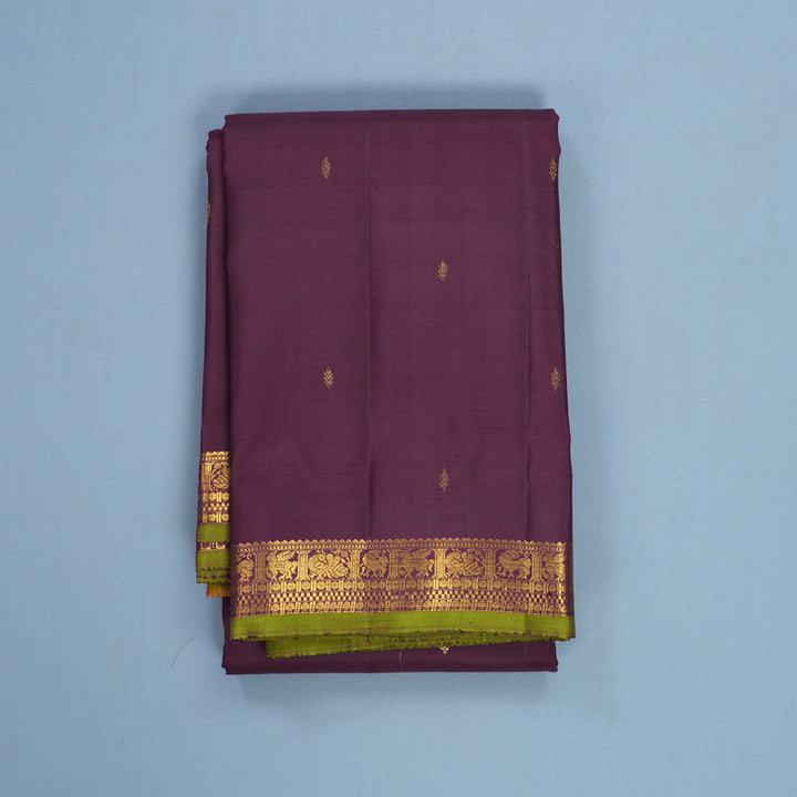 Hayagrivas Handloom Wine Kanjivaram Silk Saree KBF656G5-9
