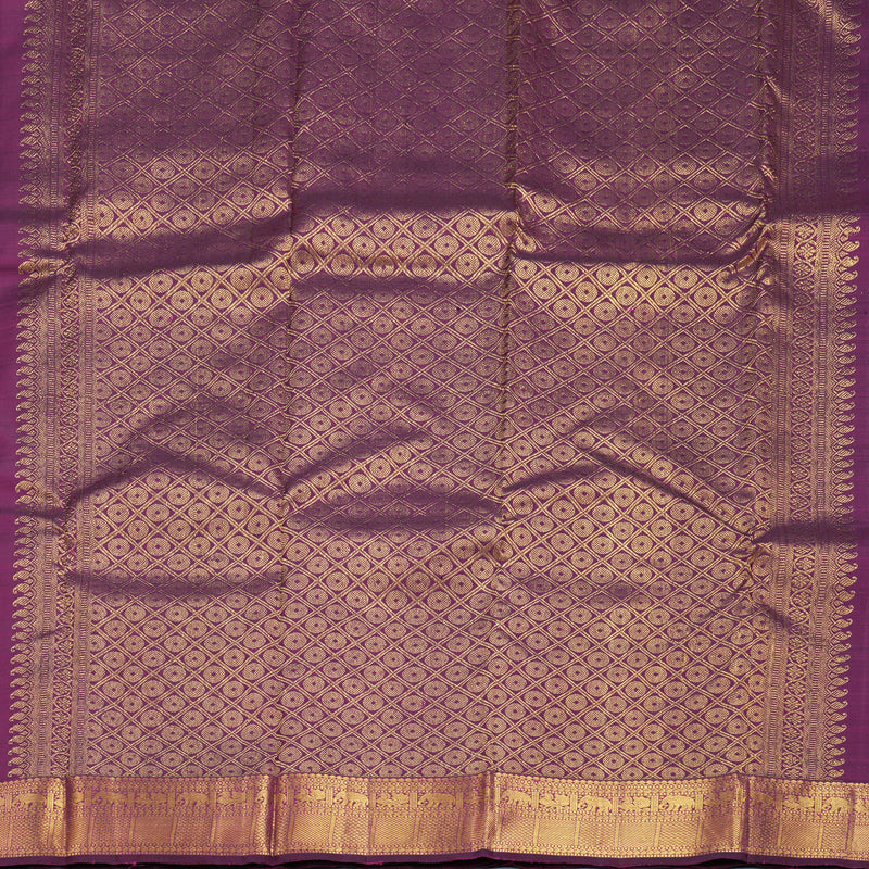 Hayagrivas Handloom Onion Pink Kanjivaram Silk Saree with Purple Border KBF656G6-2