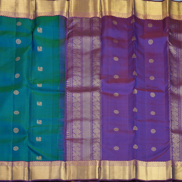 Hayagrivas Handloom Mayilkazhuthu Kanjivaram Silk Saree with Purple Border KBF656G7-1
