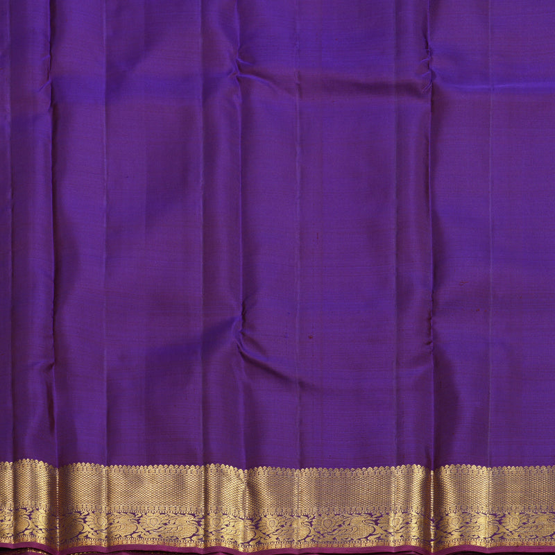 Hayagrivas Handloom Olive Green Kanjivaram Silk Saree with Purple Border KBF656G7-10