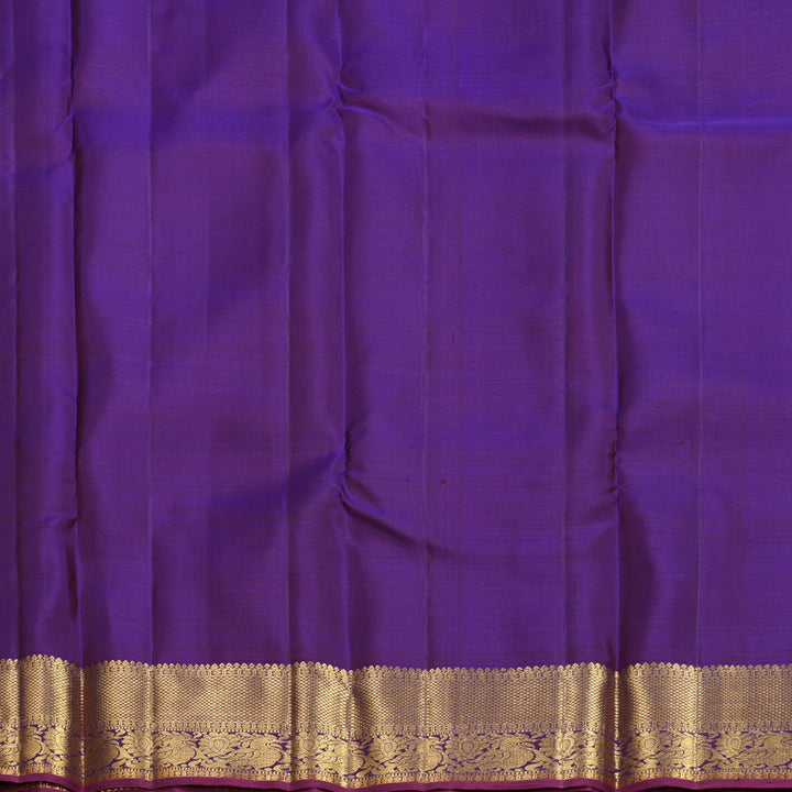 Hayagrivas Handloom Olive Green Kanjivaram Silk Saree with Purple Border KBF656G7-10