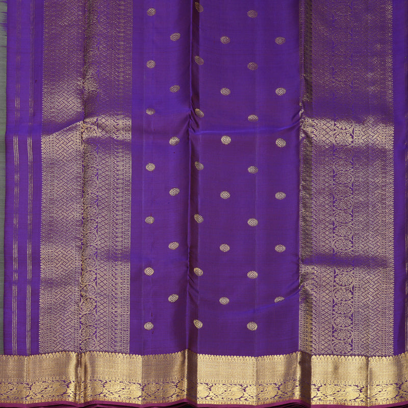 Hayagrivas Handloom Olive Green Kanjivaram Silk Saree with Purple Border KBF656G7-10