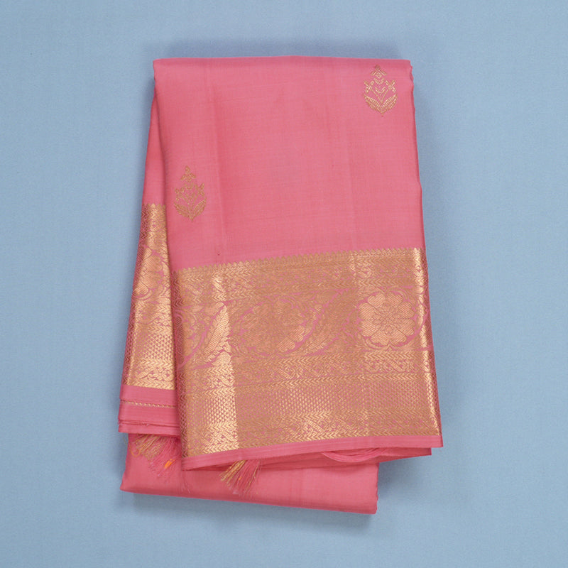 Hayagrivas Handloom Rose Pink Kanjivaram Silk Saree KBF656G7-2