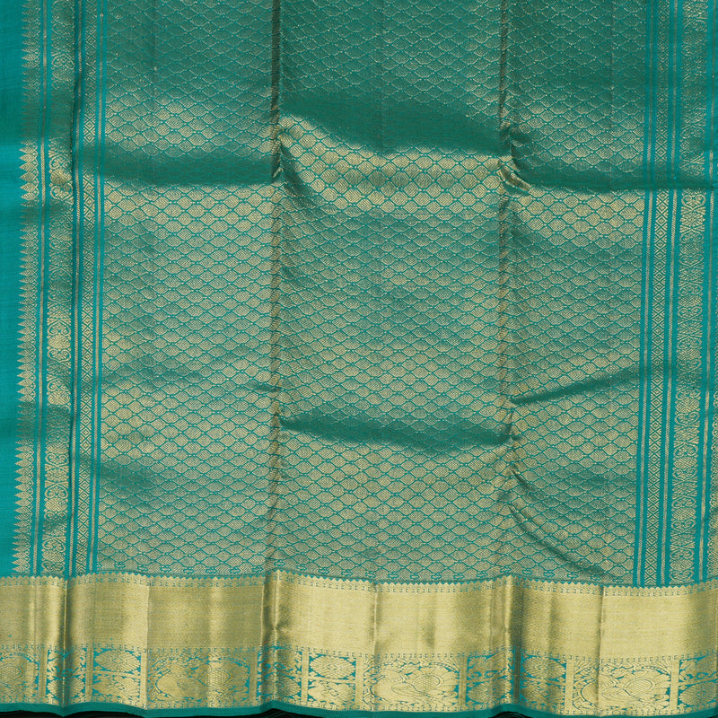 Hayagrivas Handloom Peacock Green Kanjivaram Silk Saree KBF656G7-6