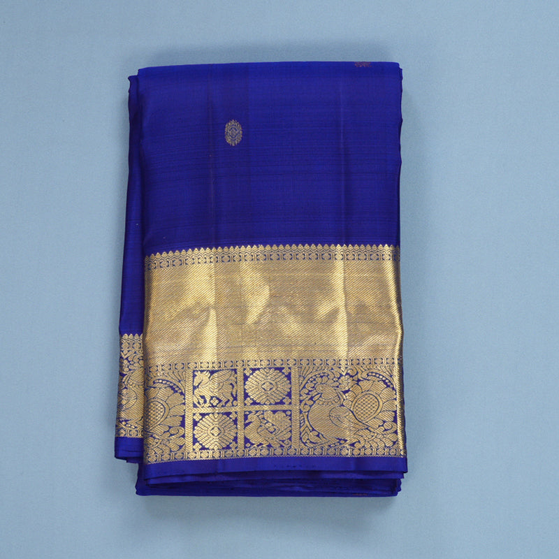 Hayagrivas Handloom MS Blue Kanjivaram Silk Saree KBF656G7-7