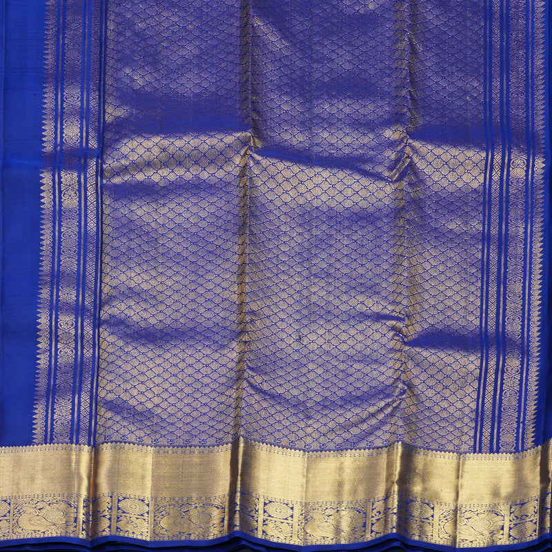 Hayagrivas Handloom MS Blue Kanjivaram Silk Saree KBF656G7-7