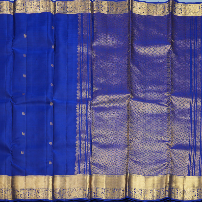 Hayagrivas Handloom MS Blue Kanjivaram Silk Saree KBF656G7-7