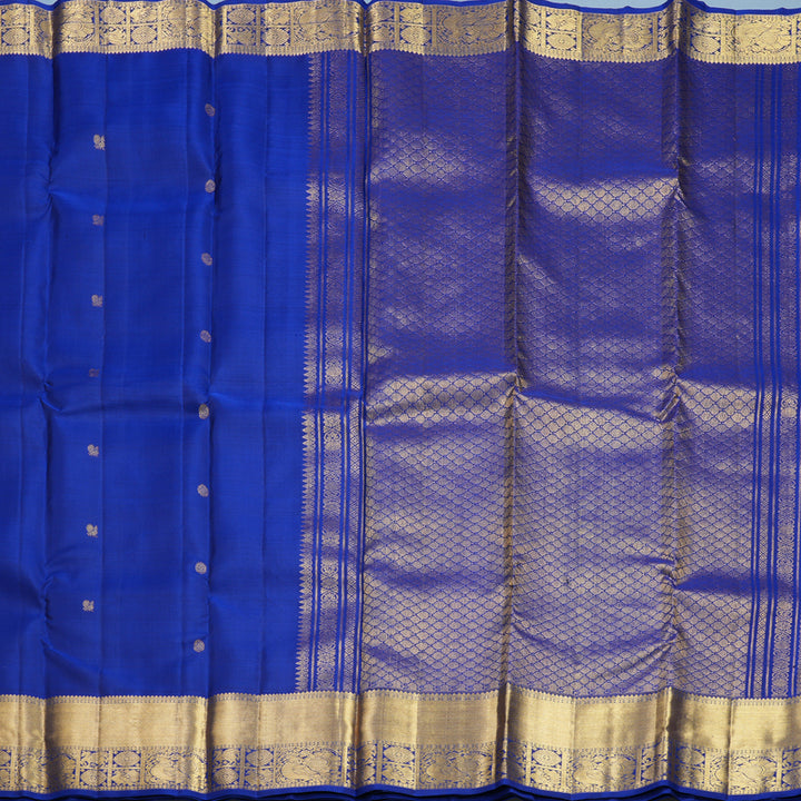 Hayagrivas Handloom MS Blue Kanjivaram Silk Saree KBF656G7-7