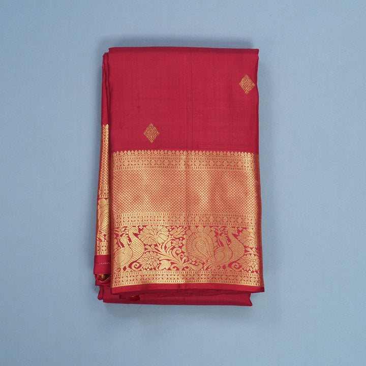 Hayagrivas Handloom Red Kanjivaram Silk Saree KBF656G7-9