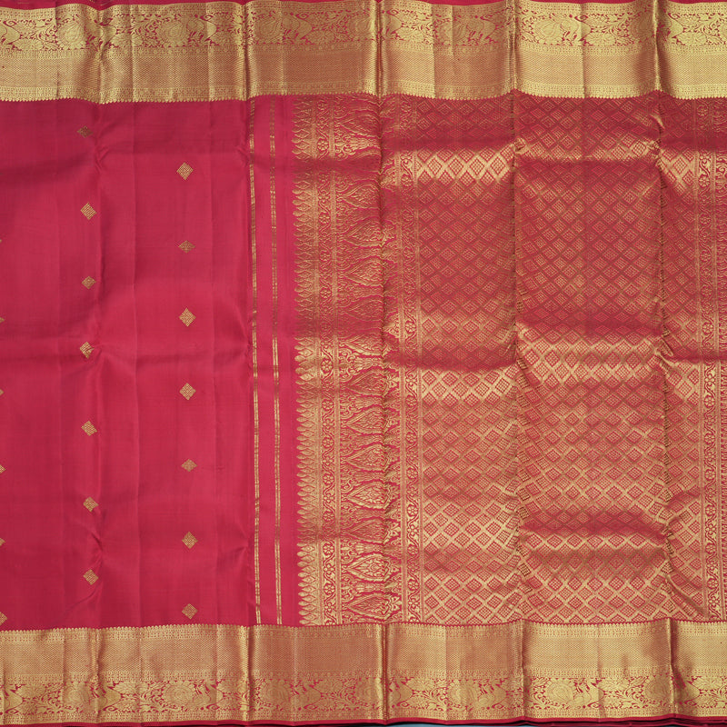 Hayagrivas Handloom Red Kanjivaram Silk Saree KBF656G7-9