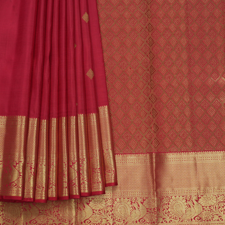 Hayagrivas Handloom Red Kanjivaram Silk Saree KBF656G7-9