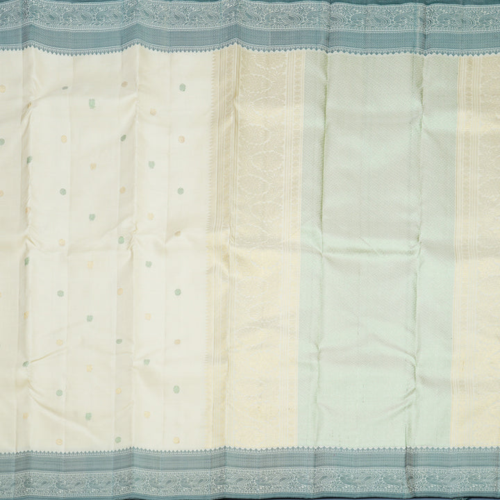 Hayagrivas Handloom Beige Kanjivaram Silk Saree KBF656G8-1