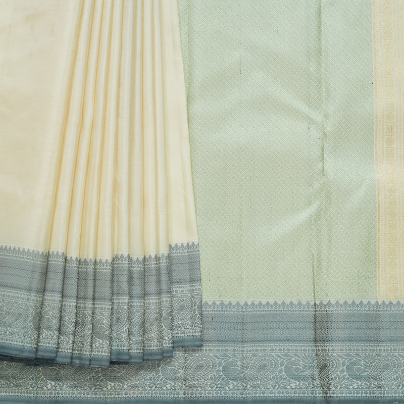 Hayagrivas Handloom Beige Kanjivaram Silk Saree KBF656G8-1