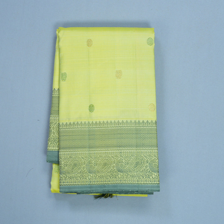 Hayagrivas Handloom Neon Green Kanjivaram Silk Saree KBF656G8-3