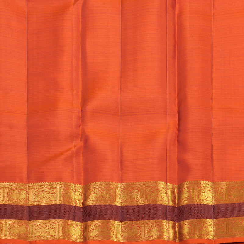 Hayagrivas Handloom Red Kanjivaram Silk Saree with Orange Border KBF656G9-1