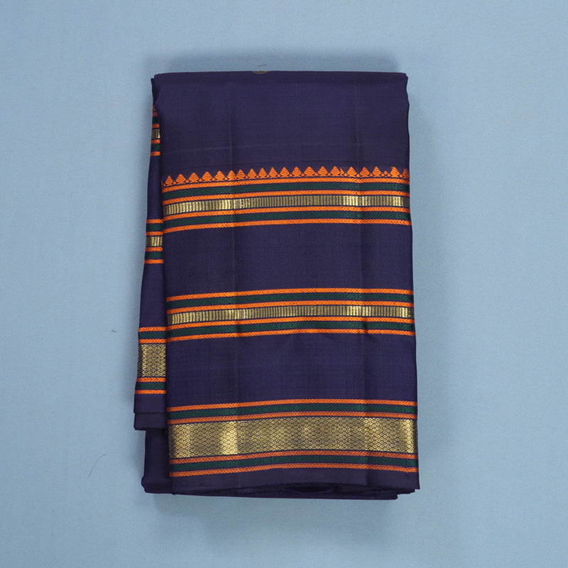 Hayagrivas Handloom Midnight Blue Kanjivaram Silk Saree KBF656G9-2