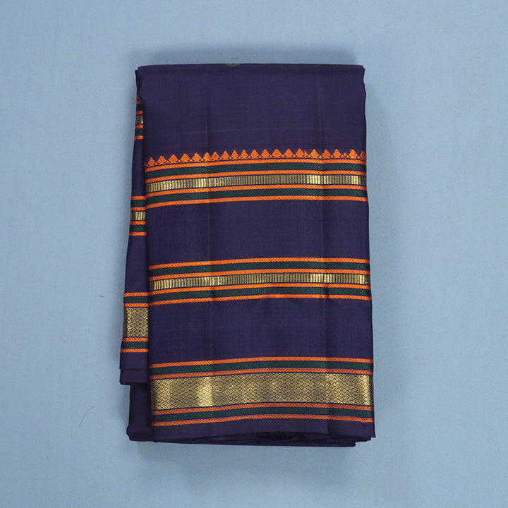 Hayagrivas Handloom Midnight Blue Kanjivaram Silk Saree KBF656G9-2