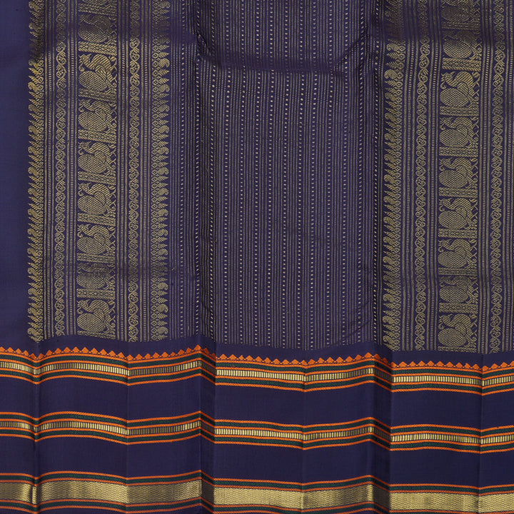 Hayagrivas Handloom Midnight Blue Kanjivaram Silk Saree KBF656G9-2