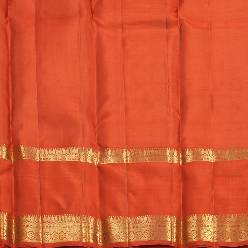 Hayagrivas Handloom Rusty Wine Kanjivaram Silk Saree with Orange Border KBF656G9-7