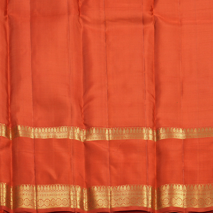 Hayagrivas Handloom Rusty Wine Kanjivaram Silk Saree with Orange Border KBF656G9-7