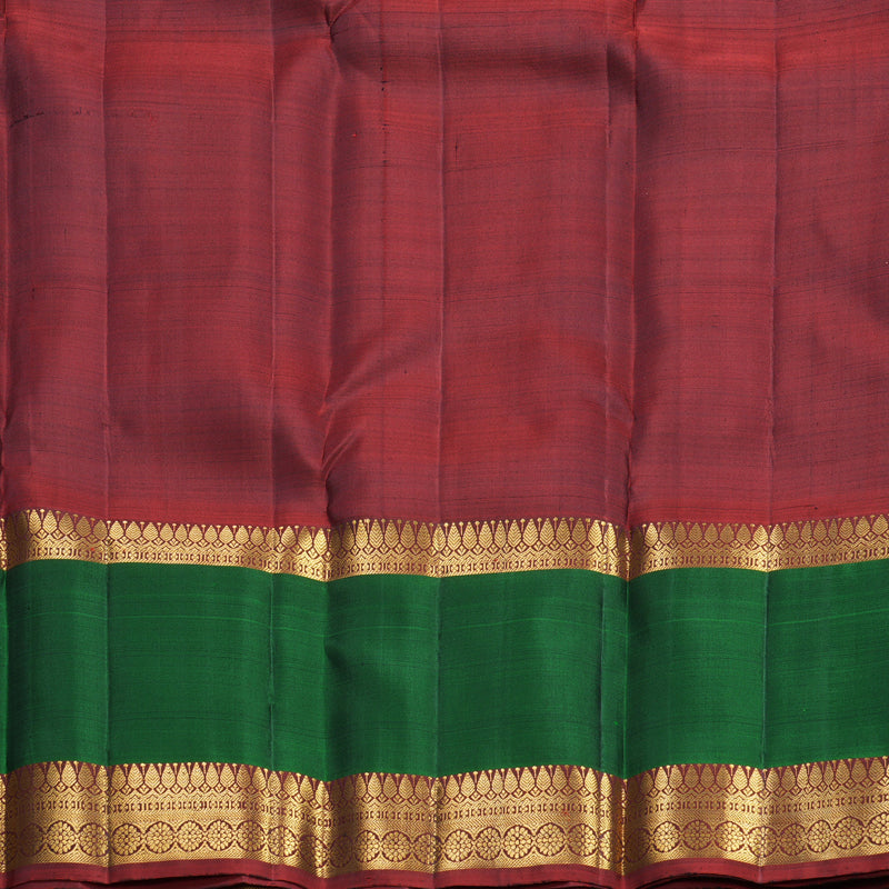Hayagrivas Handloom Black Kanjivaram Silk Saree with Bottle Green Border KBF656G9-8