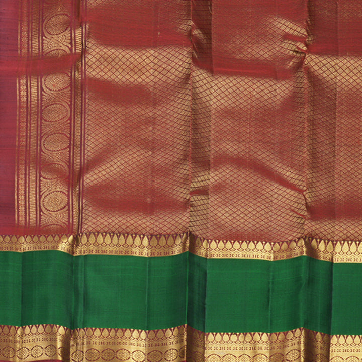 Hayagrivas Handloom Black Kanjivaram Silk Saree with Bottle Green Border KBF656G9-8
