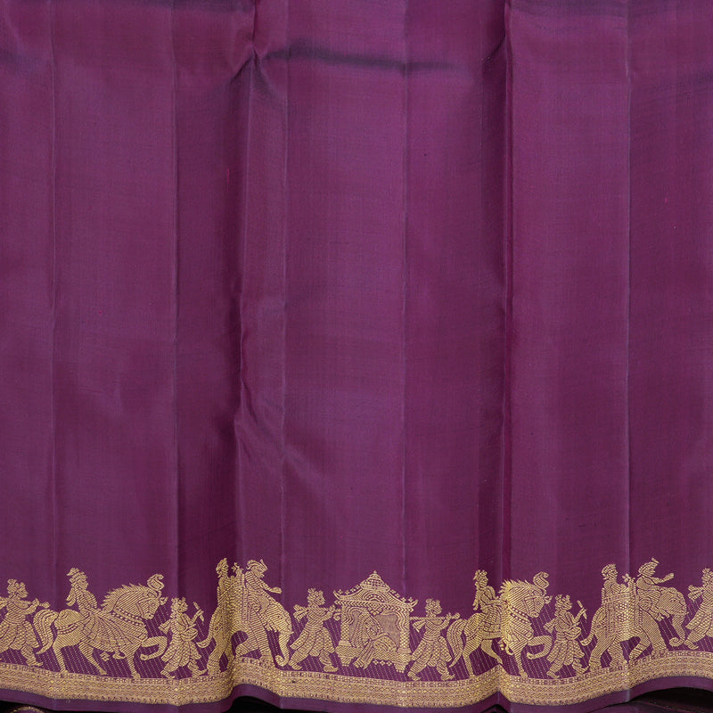 Hayagrivas Handloom Purple Kanjivaram Silk Saree KBF657G3-1