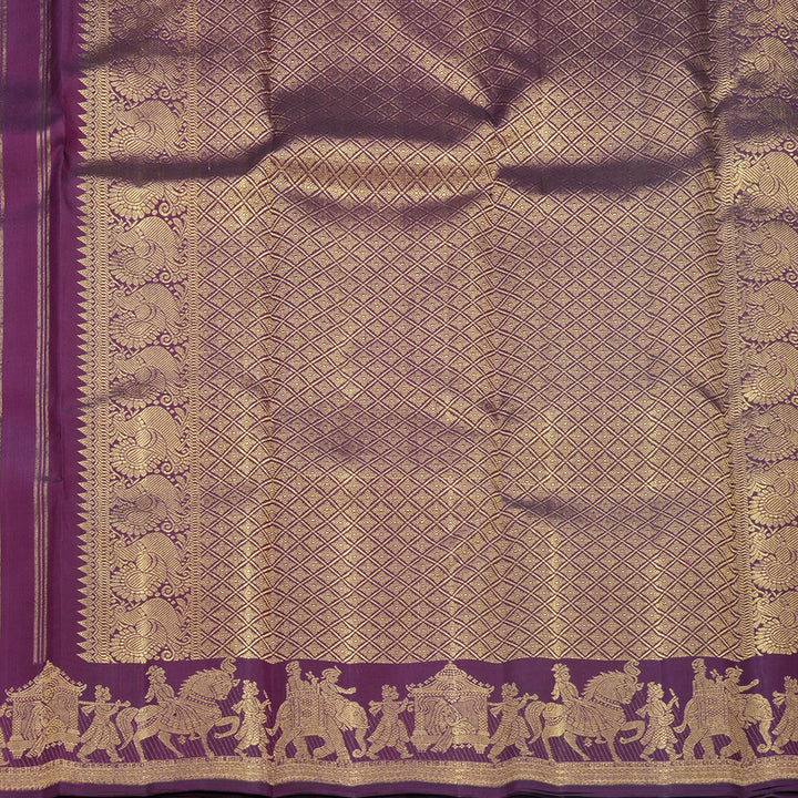Hayagrivas Handloom Purple Kanjivaram Silk Saree KBF657G3-1