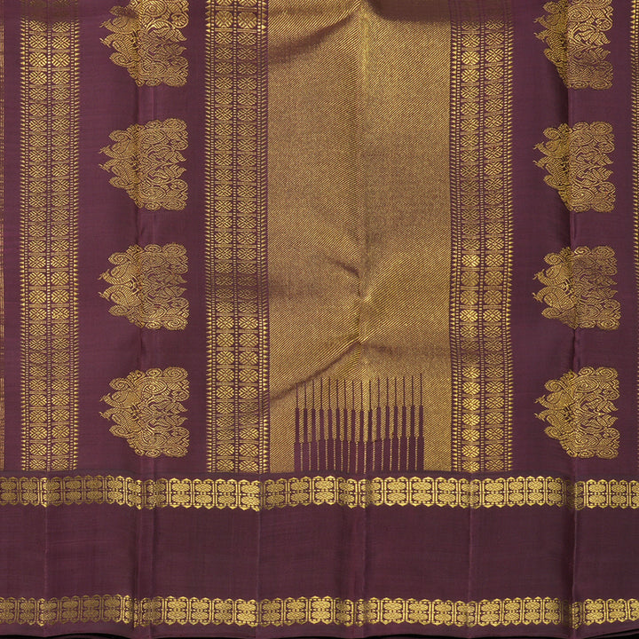 Hayagrivas Handloom Multicolour Checks Kanjivaram Silk Saree with Wine Maroon Border KBF659G1-1