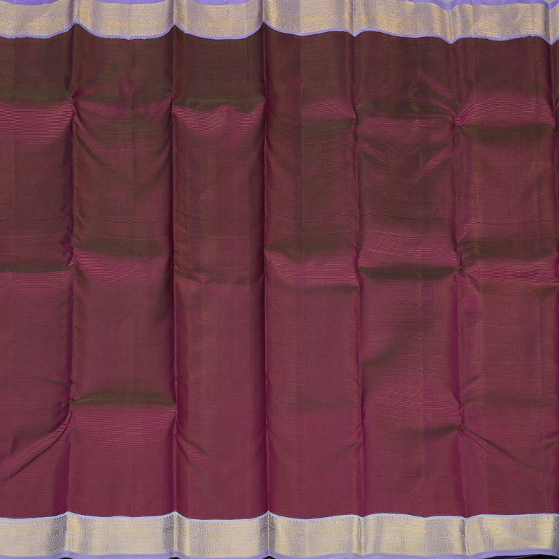 Hayagrivas Handloom Wine Purple Kanjivaram Silk Saree with Lavendar Border KBF65D3-1