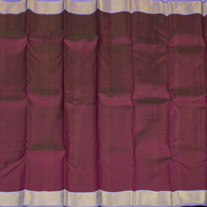 Hayagrivas Handloom Wine Purple Kanjivaram Silk Saree with Lavendar Border KBF65D3-1