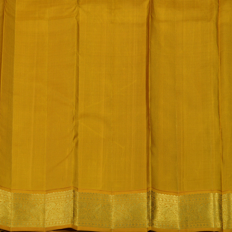 Hayagrivas Handloom Kanchana Brown Kanjivaram Silk Saree with Mustard Border KBF65D3-4