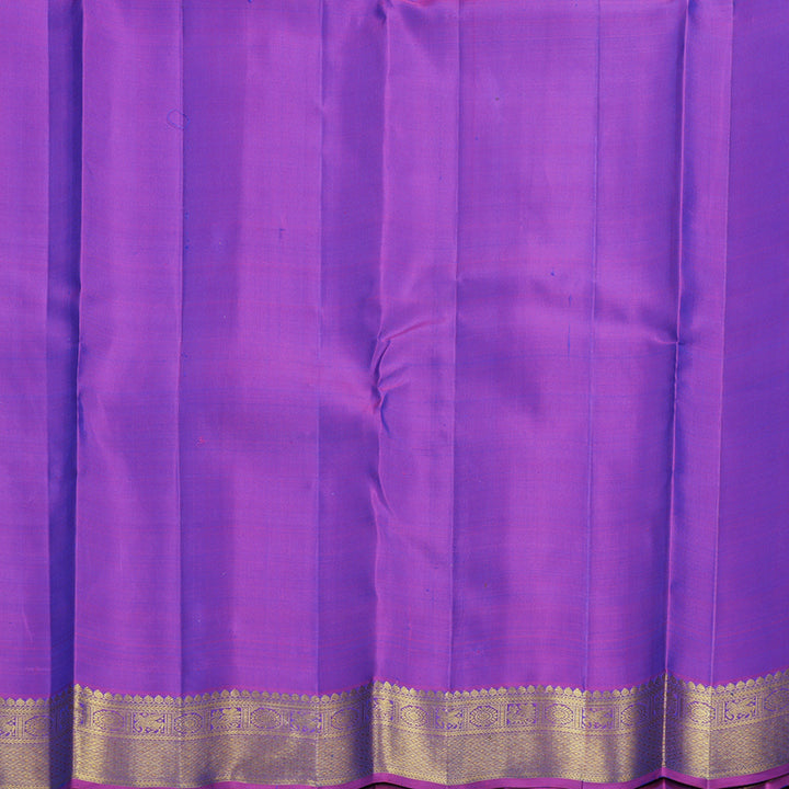 Hayagrivas Handloom MS Blue Kanjivaram Silk Saree with Purple Border KBF665G1-1