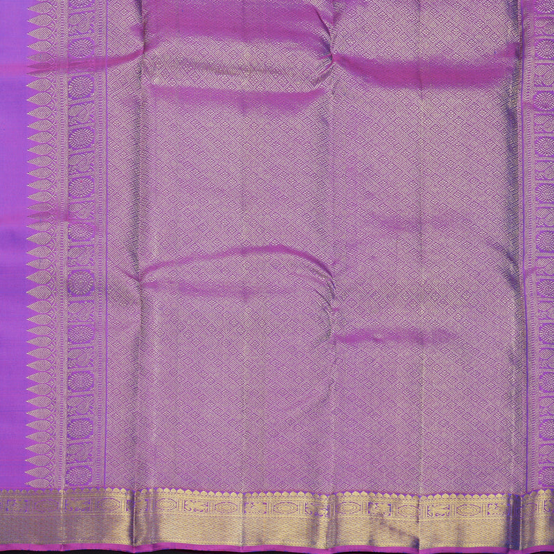 Hayagrivas Handloom MS Blue Kanjivaram Silk Saree with Purple Border KBF665G1-1