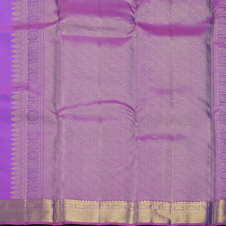 Hayagrivas Handloom MS Blue Kanjivaram Silk Saree with Purple Border KBF665G1-1