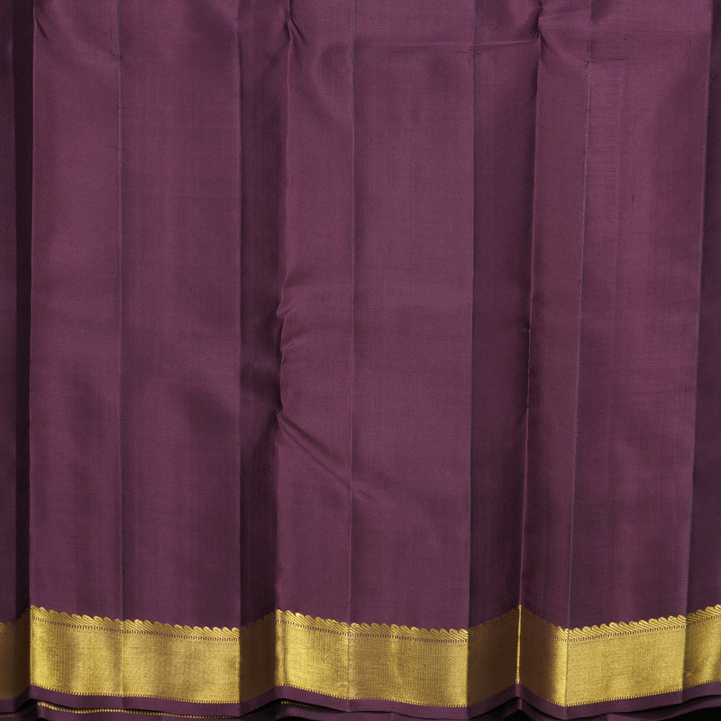 Hayagrivas Handloom Rust Orange Kanjivaram Silk Saree with Burgundy Border KBF665G1-8